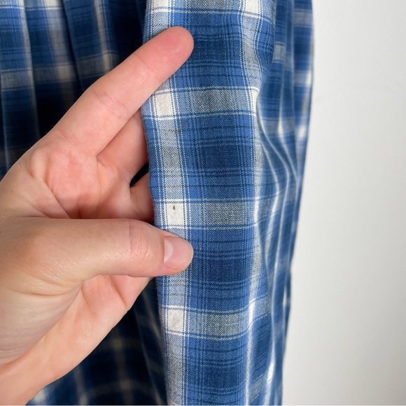 VINTAGE Express Plaid Overall Maxi Dress Cottagecore Yellowstone America - Picture 10 of 10